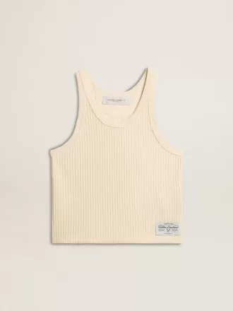 Top sin mangas color pergamino
