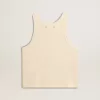 Top sin mangas color pergamino