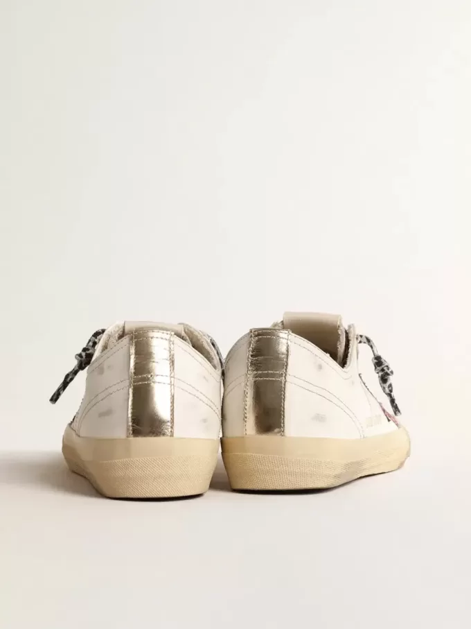 V-Star con estrella rosa brillante y lengüeta del talón en piel metalizada