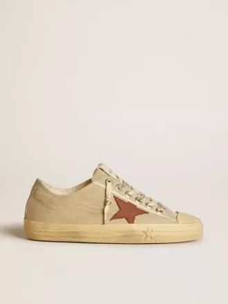 V-Star en nailon color cuarzo con estrella de nubuck rojo ladrillo