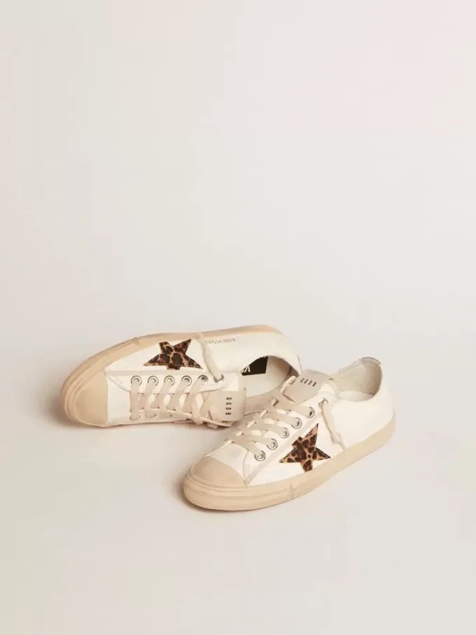 V-Star LTD en napa con estrella de piel de potro y lengüeta plateada en el talón