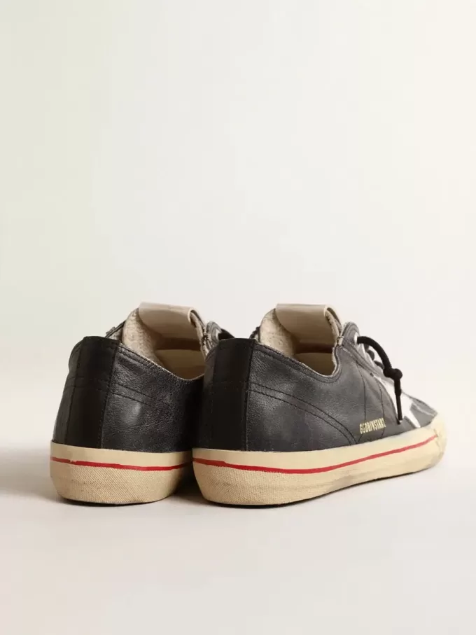 V-Star LTD en piel azul con estrella de piel metalizada plateada