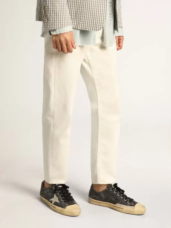 V-Star LTD para hombre en lona negra con estrella y talón en gris hielo