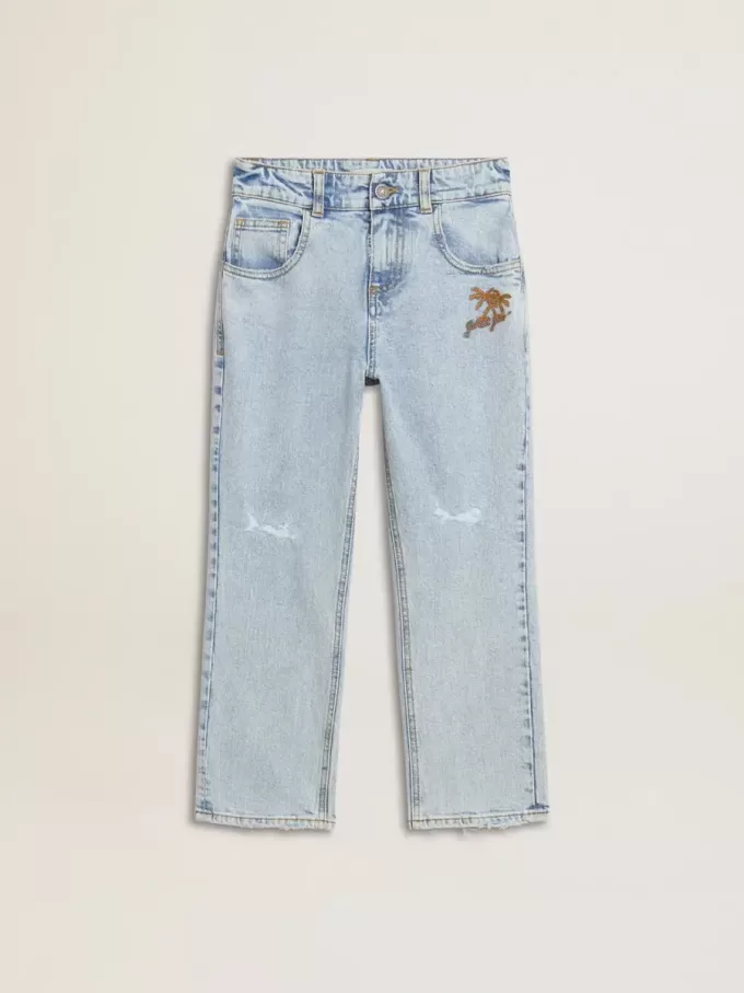 Vaqueros de denim claro para niño