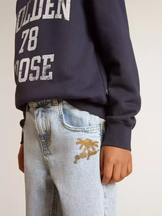 Vaqueros de denim claro para niño