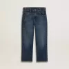 Vaqueros de denim para niño con borde sin rematar y bordados Vaqueros de denim para niño con borde sin rematar y bordados