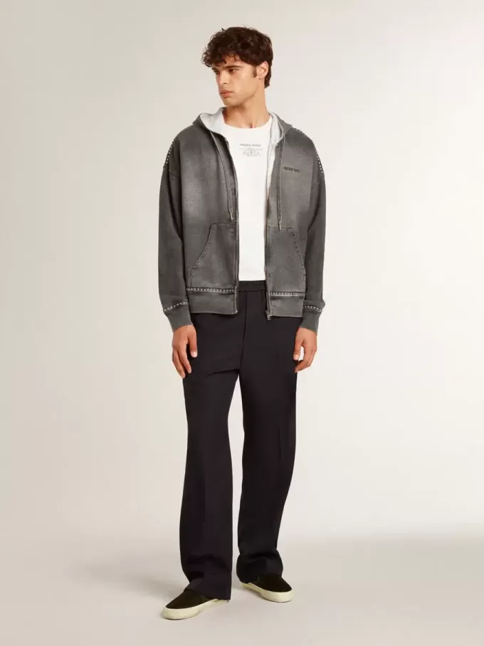 VCE Penstar para hombre en ante negro con lengüeta de cuero negro en el talón