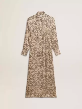 Vestido midi de mujer de mezcla de seda con estampado floral