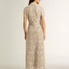 Vestido midi de mujer en encaje transparente color crema Vestido midi de mujer en encaje transparente color crema