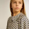 Vestido para niña con estampado geométrico y cuello desmontable Vestido para niña con estampado geométrico y cuello desmontable