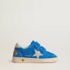 Young Ball Star en ante azul claro con estrella y lengüeta en el talón de nubuck gris
