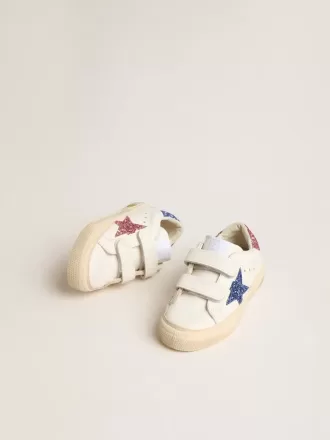 Young May School en piel con estrella brillante y lengüeta en el talón