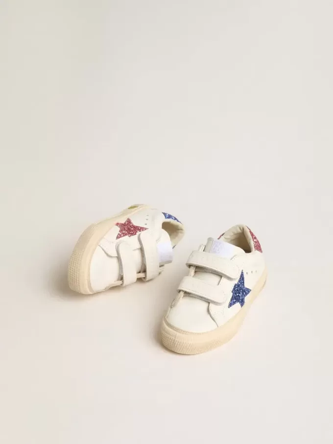 Young May School en piel con estrella brillante y lengüeta en el talón