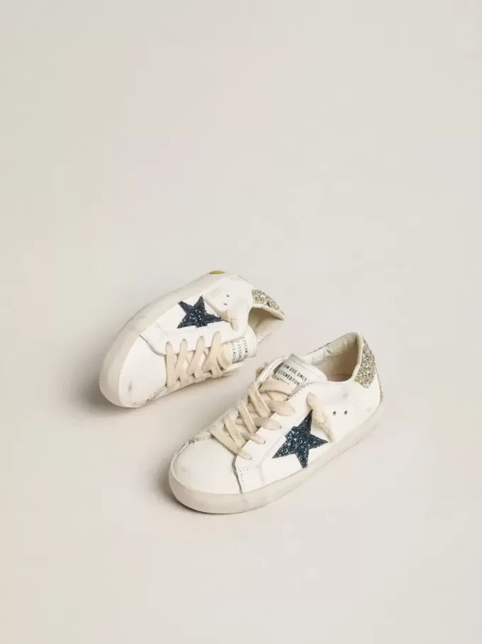 Young Super-Star en piel con estrella brillante y lengüeta en el talón