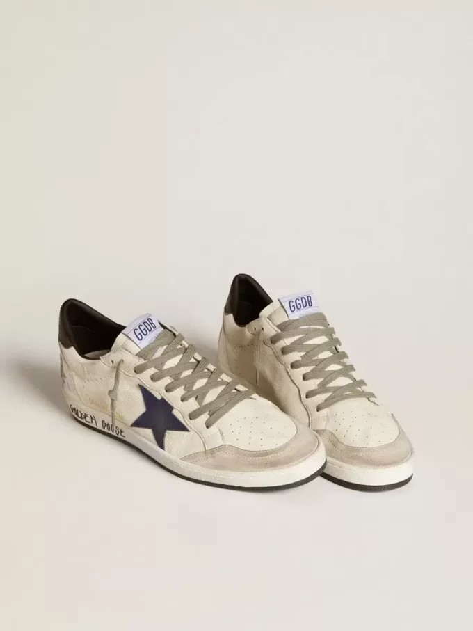Zapatillas Ball Star para hombre en napa con estrella de piel y lengüeta metálica en el talón