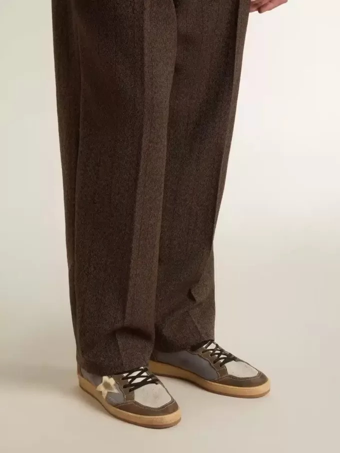 Zapatillas Ball Star para hombre en nubuck y ante con estrella metálica dorada