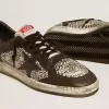 Zapatillas Ball Star para hombre en piel con estampado de elefante y estrella de piel negra Zapatillas Ball Star para hombre en piel con estampado de elefante y estrella de piel negra