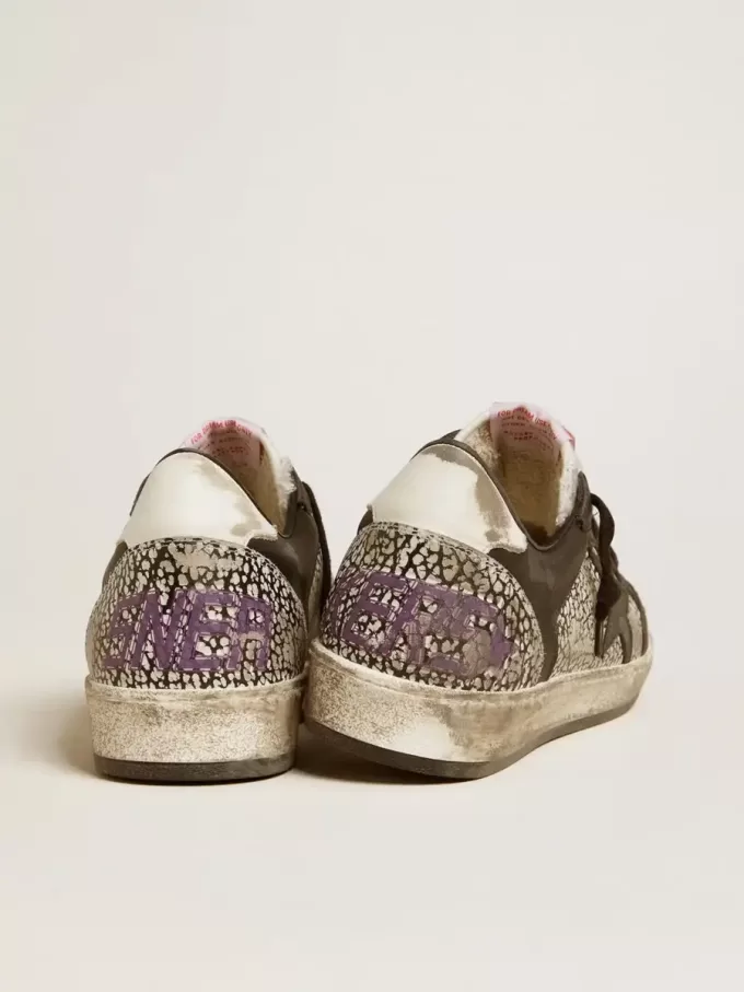 Zapatillas Ball Star para hombre en piel con estampado de elefante y estrella de piel negra Zapatillas Ball Star para hombre en piel con estampado de elefante y estrella de piel negra