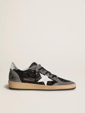 Zapatillas Ball Star para mujer con purpurina, estrella de piel y lengüeta metálica en el talón. Zapatillas Ball Star para mujer con purpurina, estrella de piel y lengüeta metálica en el talón.