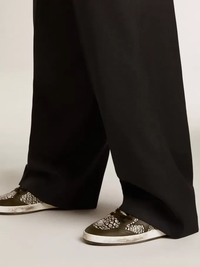 Zapatillas Ball Star para mujer en piel con estampado de elefante y estrella de piel negra