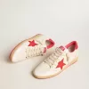 Ball Star Wishes para hombre en piel blanca con estrella roja y lengüeta en el talón. Ball Star Wishes para hombre en piel blanca con estrella roja y lengüeta en el talón.