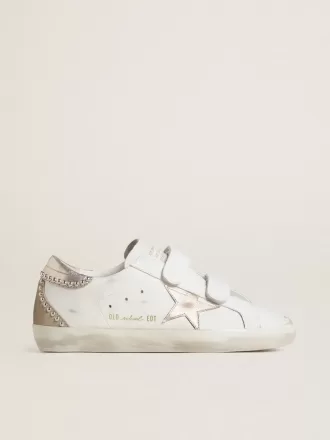 Zapatillas Old School LTD para mujer con estrella y lengüeta en el talón de cuero metalizado en oro rosa