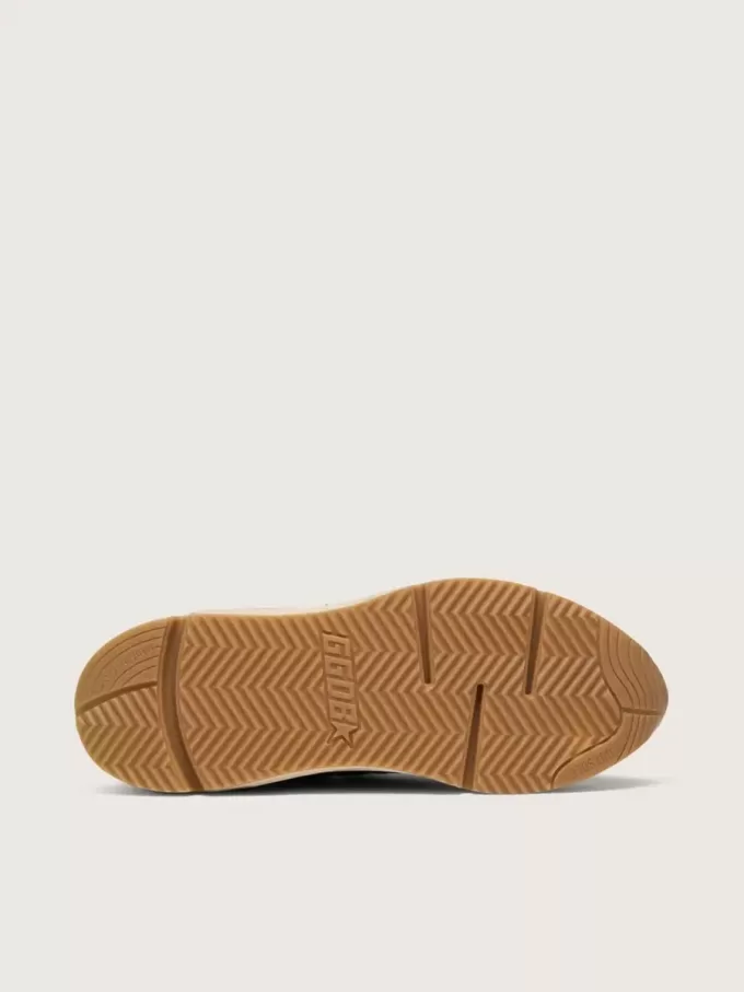 Zapatillas Running Sole para hombre en piel napa azul oscuro y nailon negro con estrella plateada