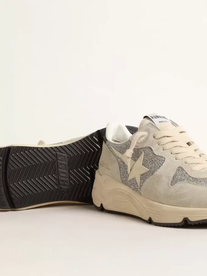 Zapatillas Running Sole para mujer adornadas con cristales Swarovski y estrella de color marfil