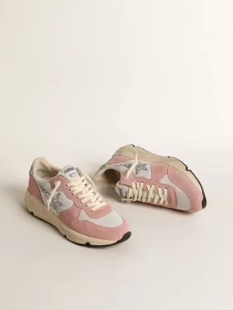 Zapatillas Running Sole para mujer en malla gris y ante con estrella plateada brillante