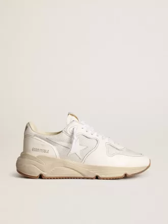 Zapatillas Running Sole para mujer en malla y napa blanca
