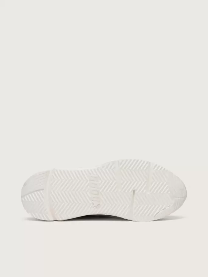 Zapatillas Running Sole para mujer en malla y nubuck con estrella de piel metalizada plateada