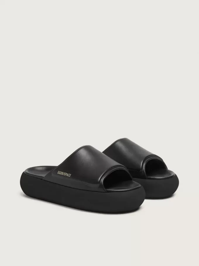 Sandalias sin talón Space-Star para mujer en piel negra