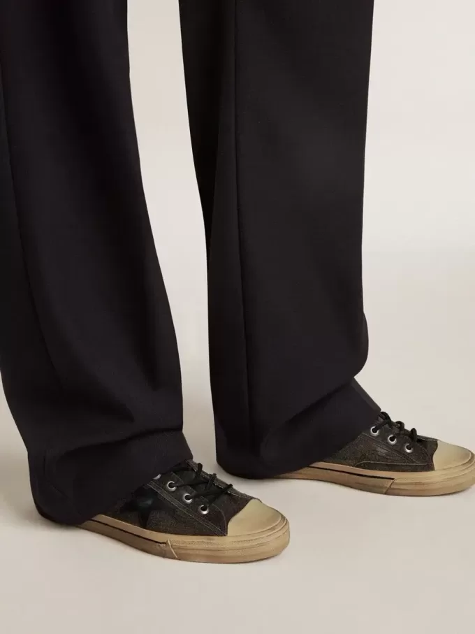 Zapatillas V-Star para hombre en ante negro con estrella de cuero negro Zapatillas V-Star para hombre en ante negro con estrella de cuero negro