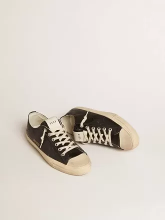 Zapatillas V-Star para hombre en piel napa negra con estrella de piel negra